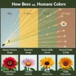 Bee vision compared to human vision