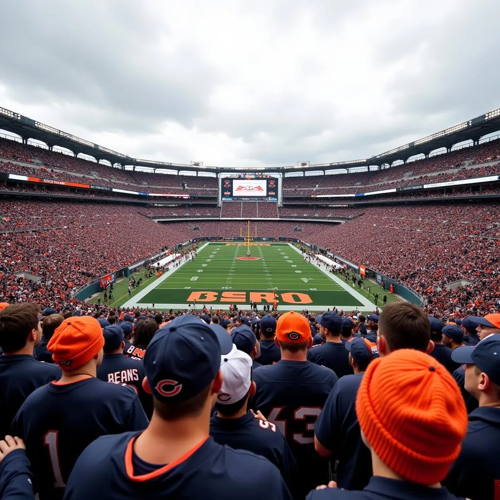 Chicago Bears Fans in Team Colors