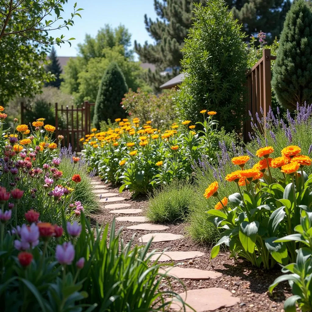 Colorful garden in Colorado Springs