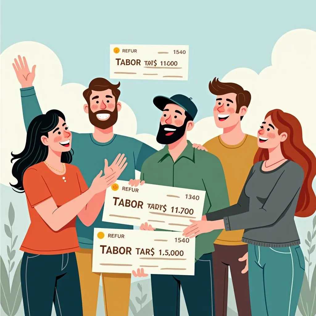 Illustration of Colorado residents receiving a Tabor refund