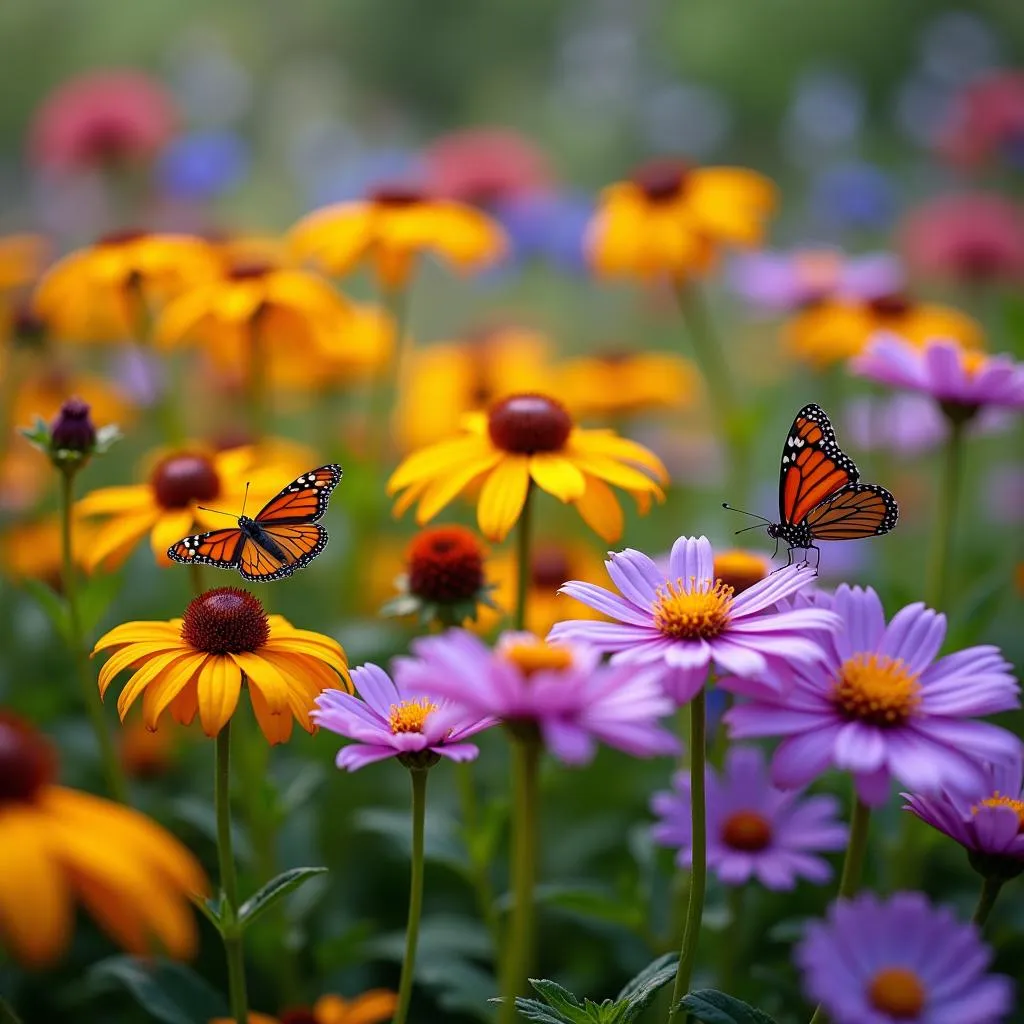 A Vibrant Butterfly Garden in Full Bloom