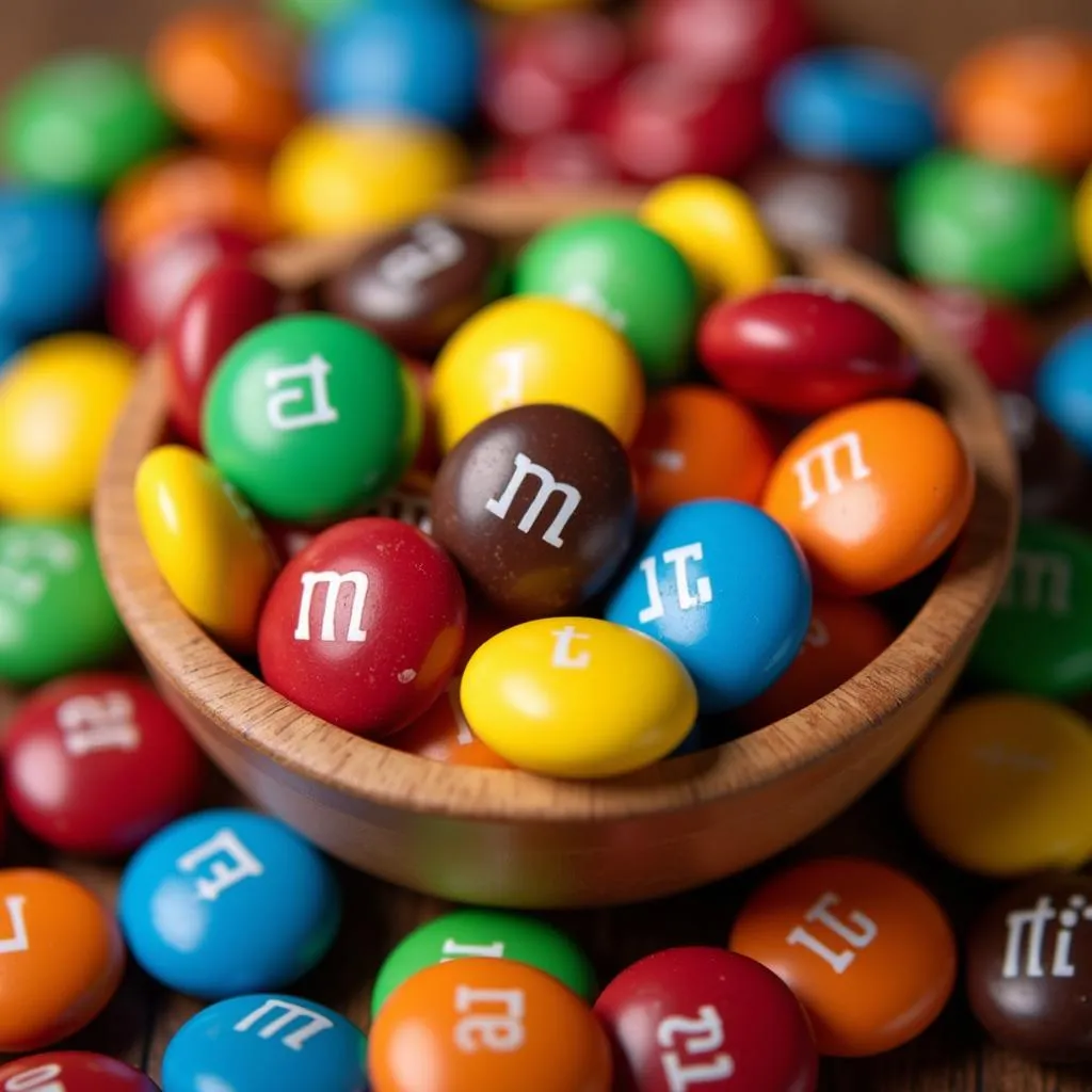 Colorful M&amp;Ms in a Bowl