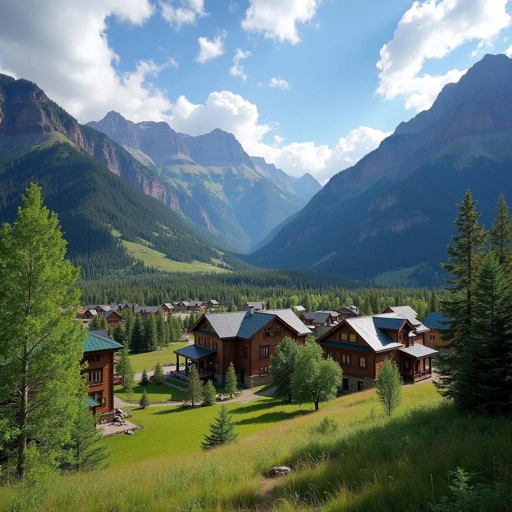 Scenic view of Crested Butte mountain town