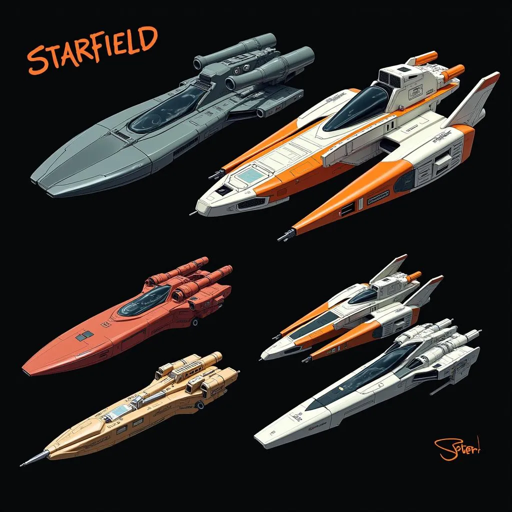 A Uniquely Colored Starfield Ship