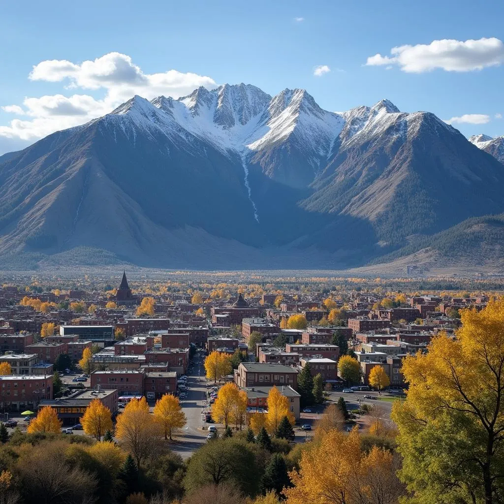 Durango, Colorado, Elevation - Cityscape with Mountains