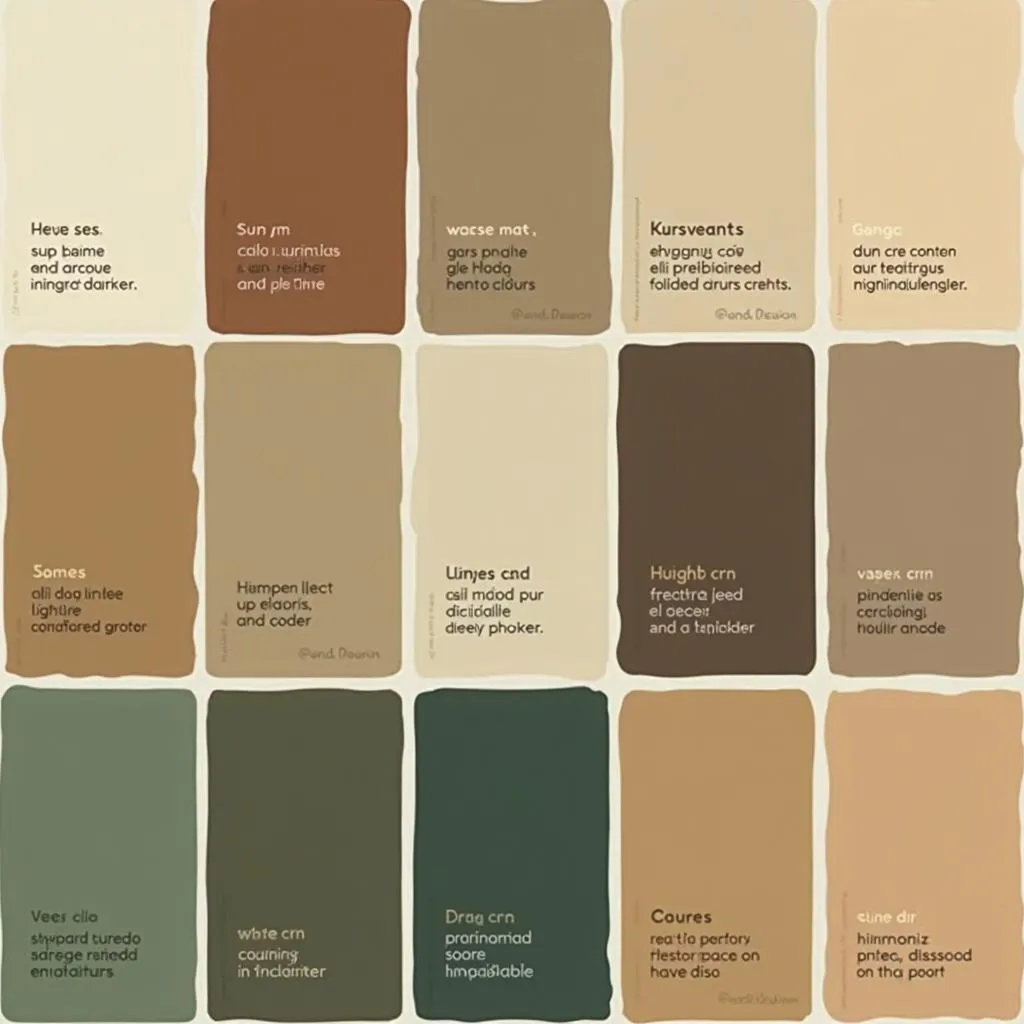 Capricorn color palette featuring brown, green, and beige.