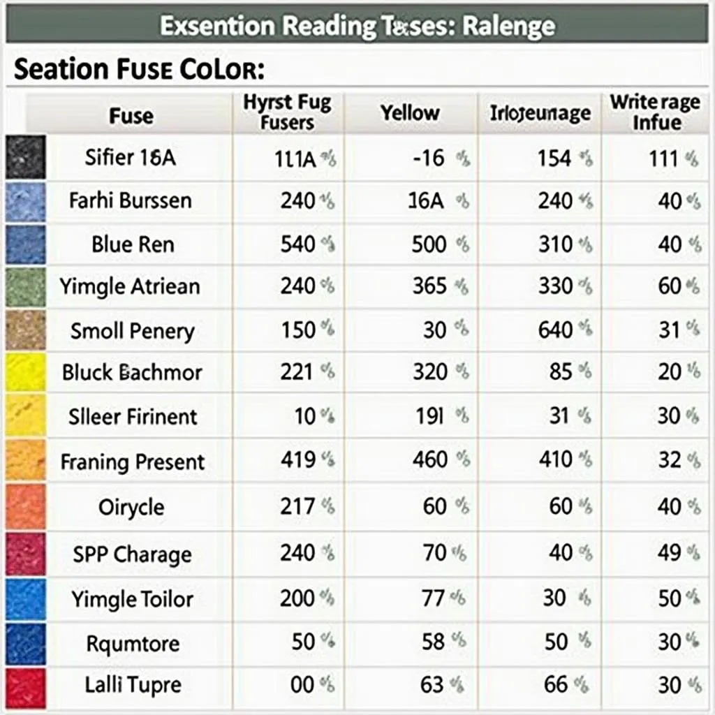 Fuse Color Chart