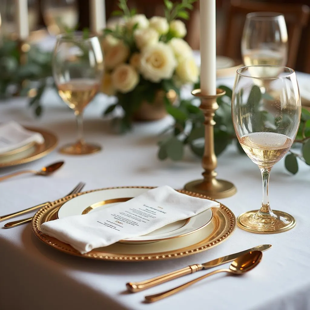 Elegant gold and silver decorations for a 60th birthday party.