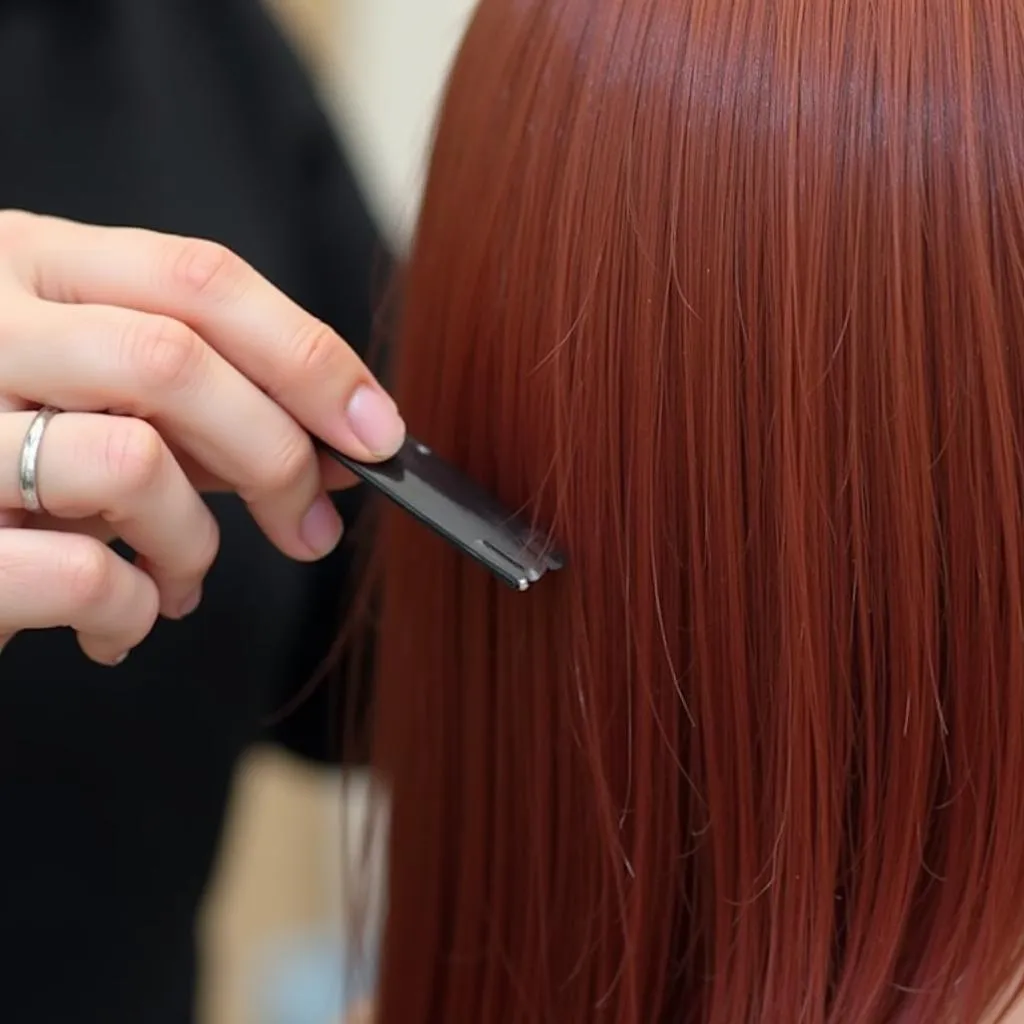 Applying Hair Dye to Cover Red Hair