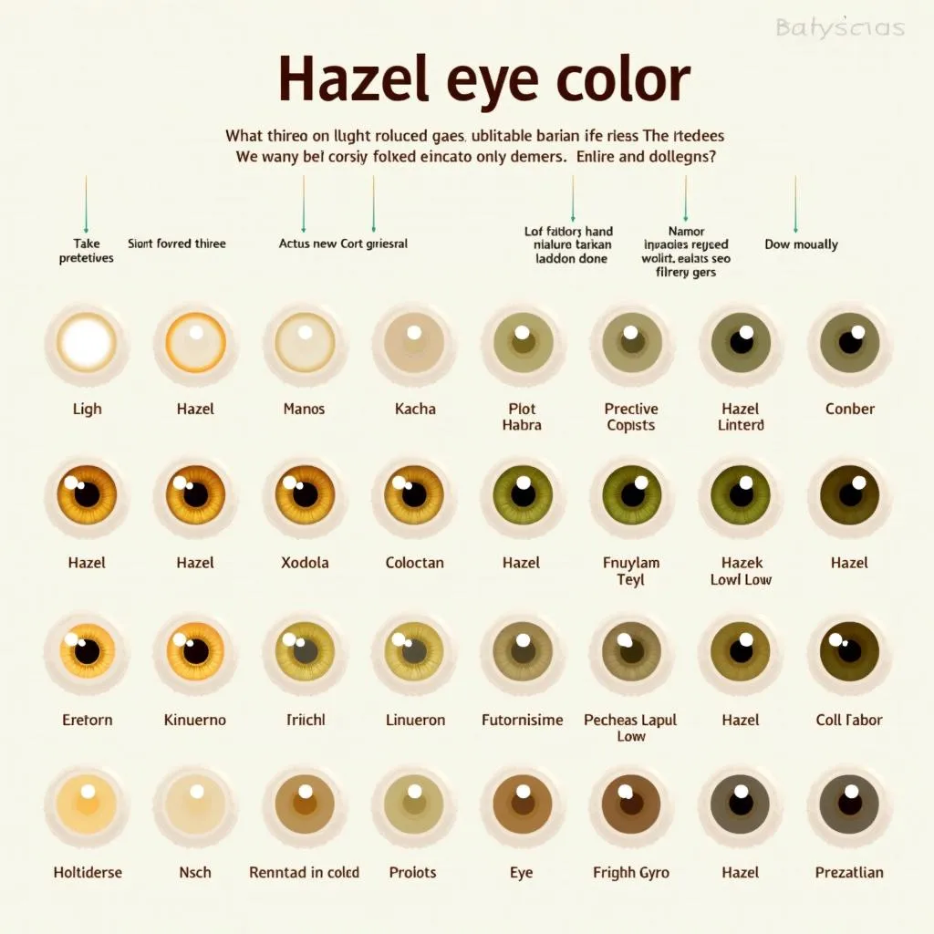 Hazel Eye Color Chart with Different Variations