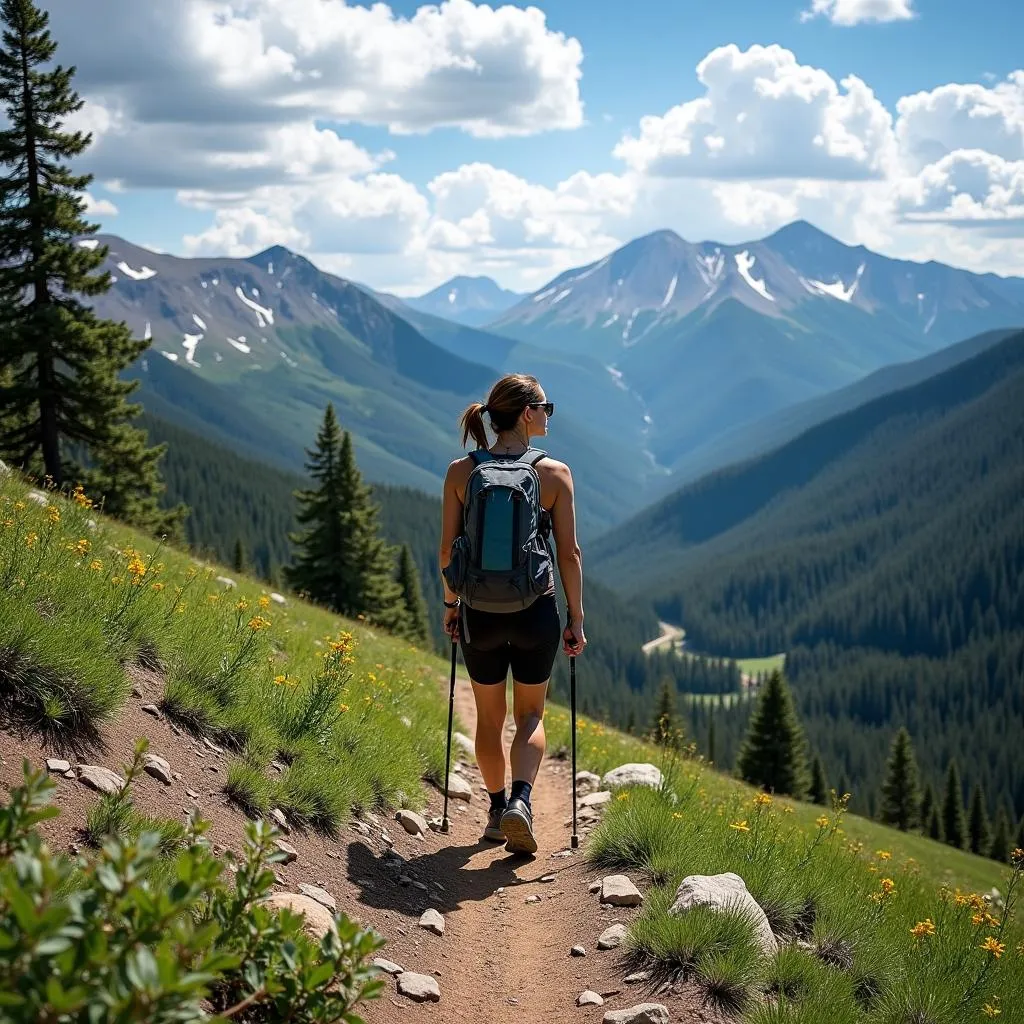 Hiker enjoying a scenic trail in Breckenridge