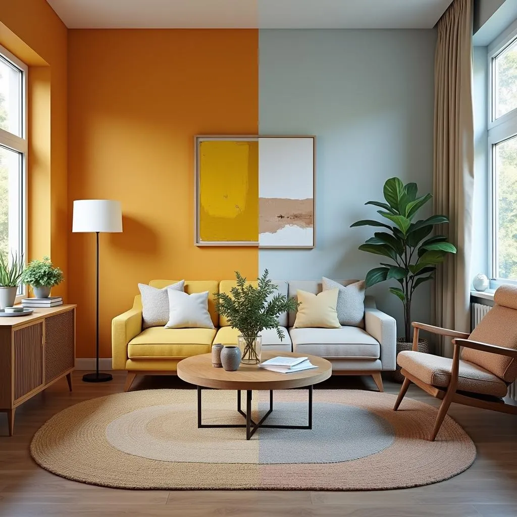 Interior Design with Varying Color Palettes