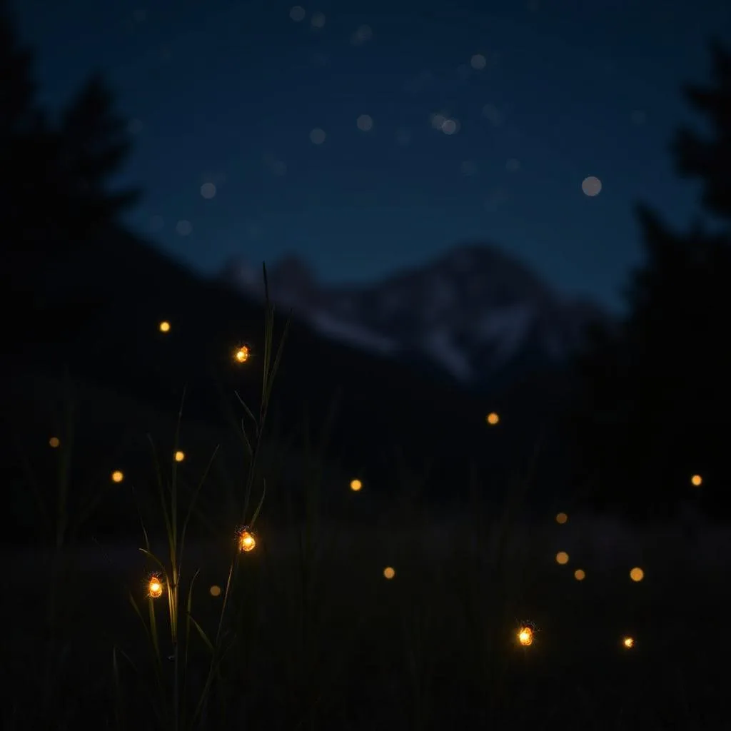 Lightning Bugs in Colorado at Night