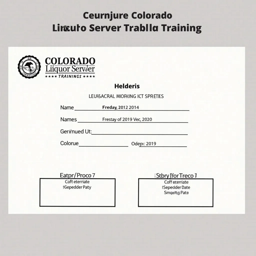 Colorado Liquor Server Training Certificate