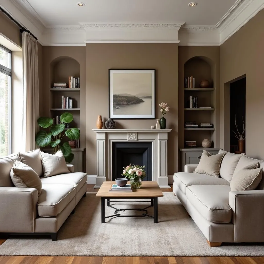 Living Room with Taupe Walls