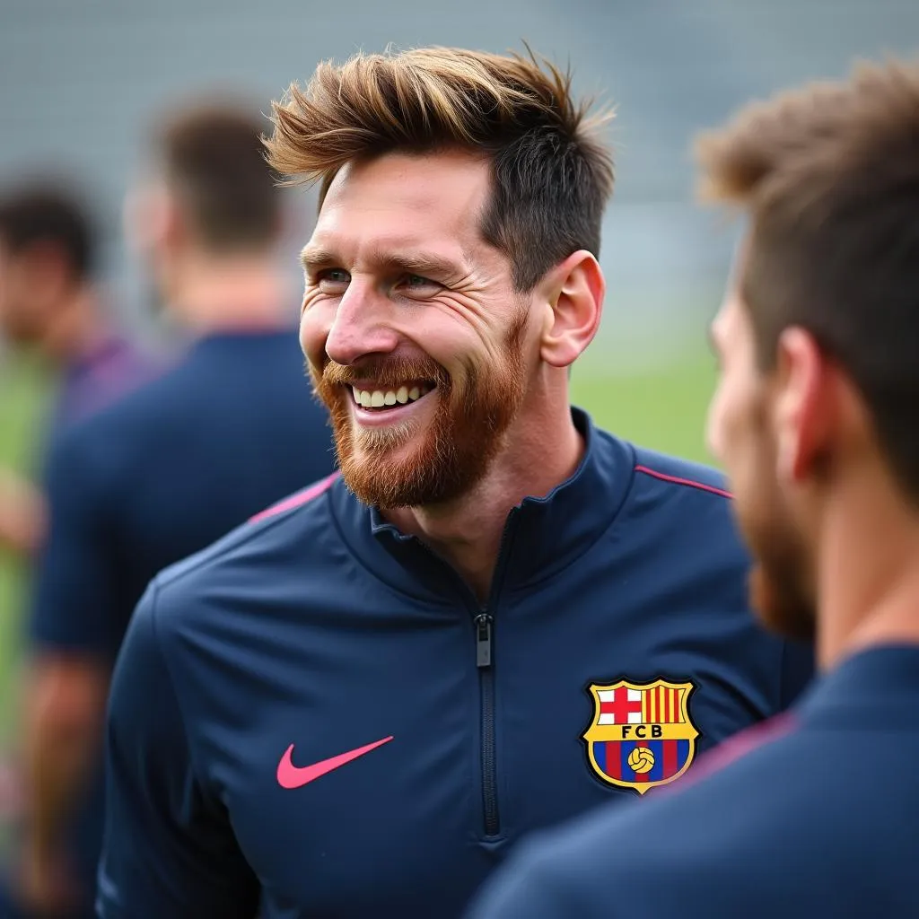 Lionel Messi with light brown hair