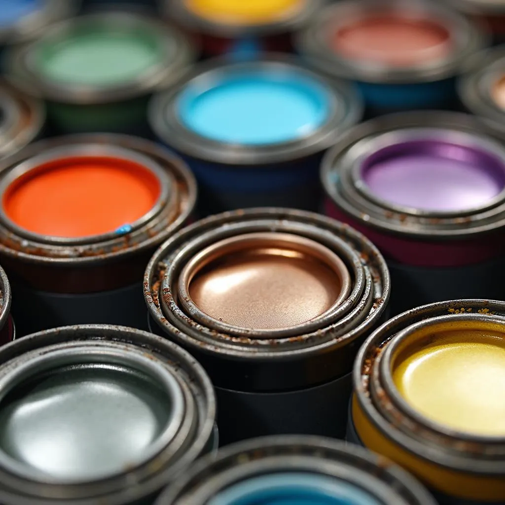 Cans of Metallic Paint