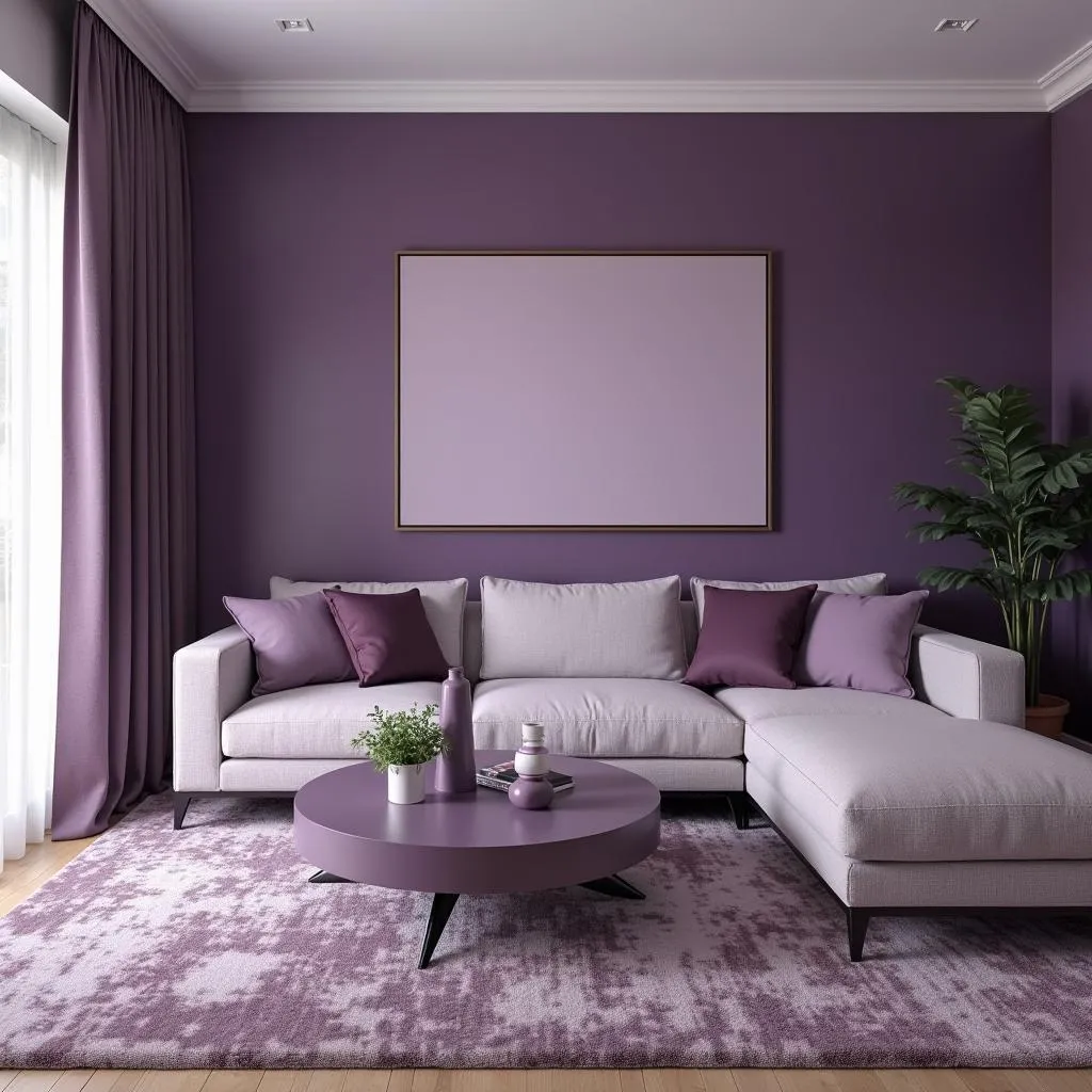 Purple Living Room Interior