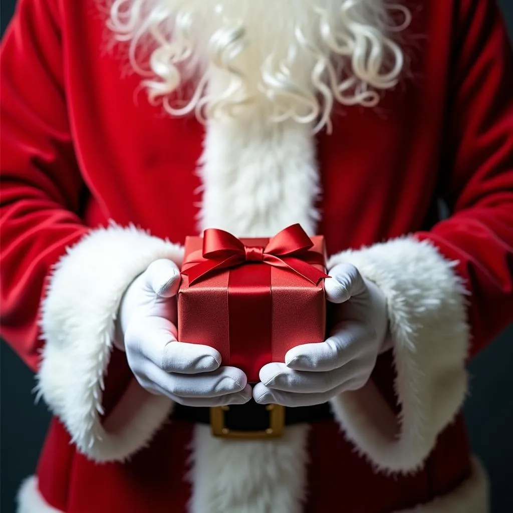 Santa Claus Wearing White Gloves