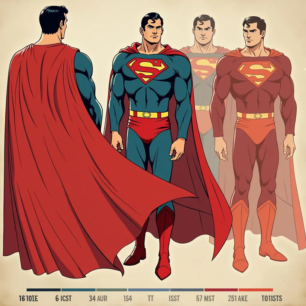 Superman's cape color evolution throughout the years