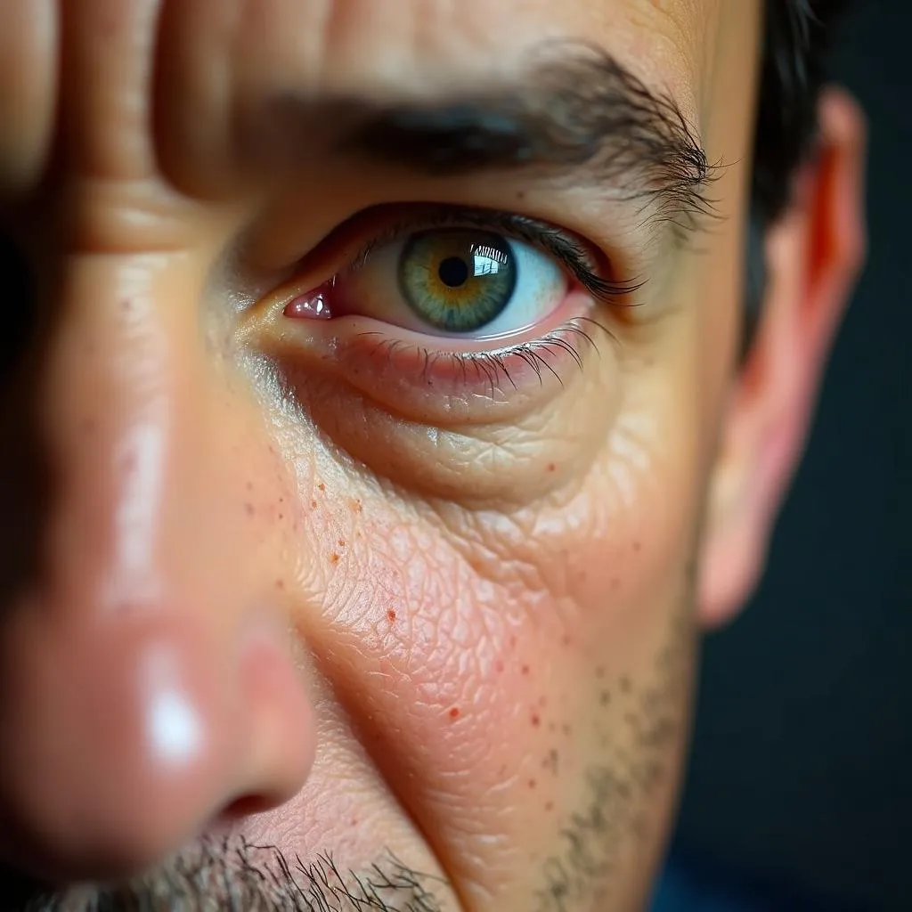 Tom Hanks in a Close-Up Shot, Eyes Sparkling