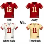 49ers Jersey Color Variations: Red, White, and Throwback