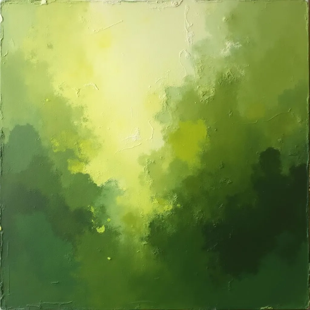 Abstract Painting in Olive Tones