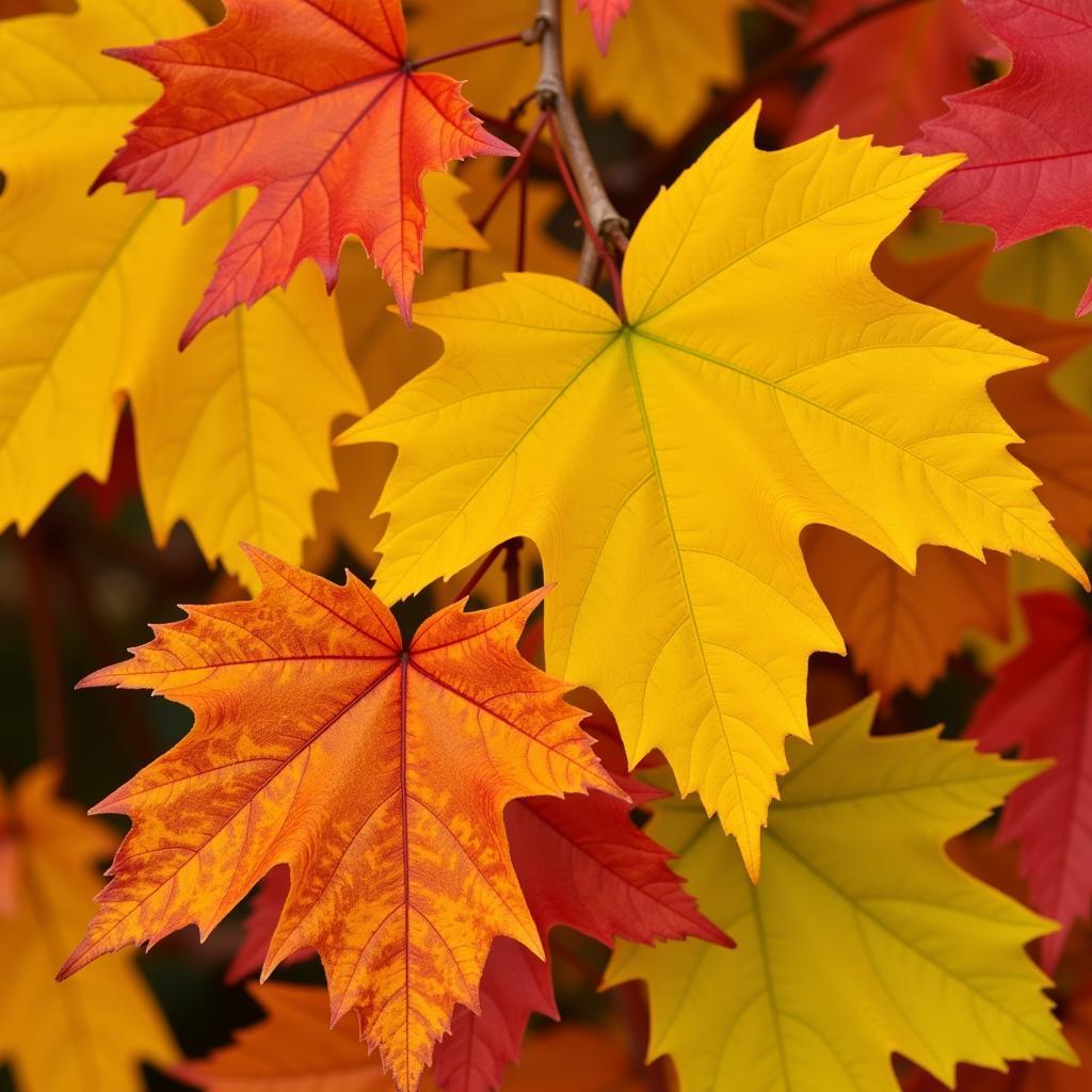 Autumn Leaves Displaying Accessory Pigments