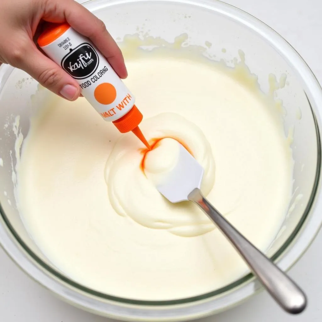 Adding Orange Gel Coloring to White Icing