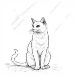 AI-Generated Coloring Page Featuring a Cat