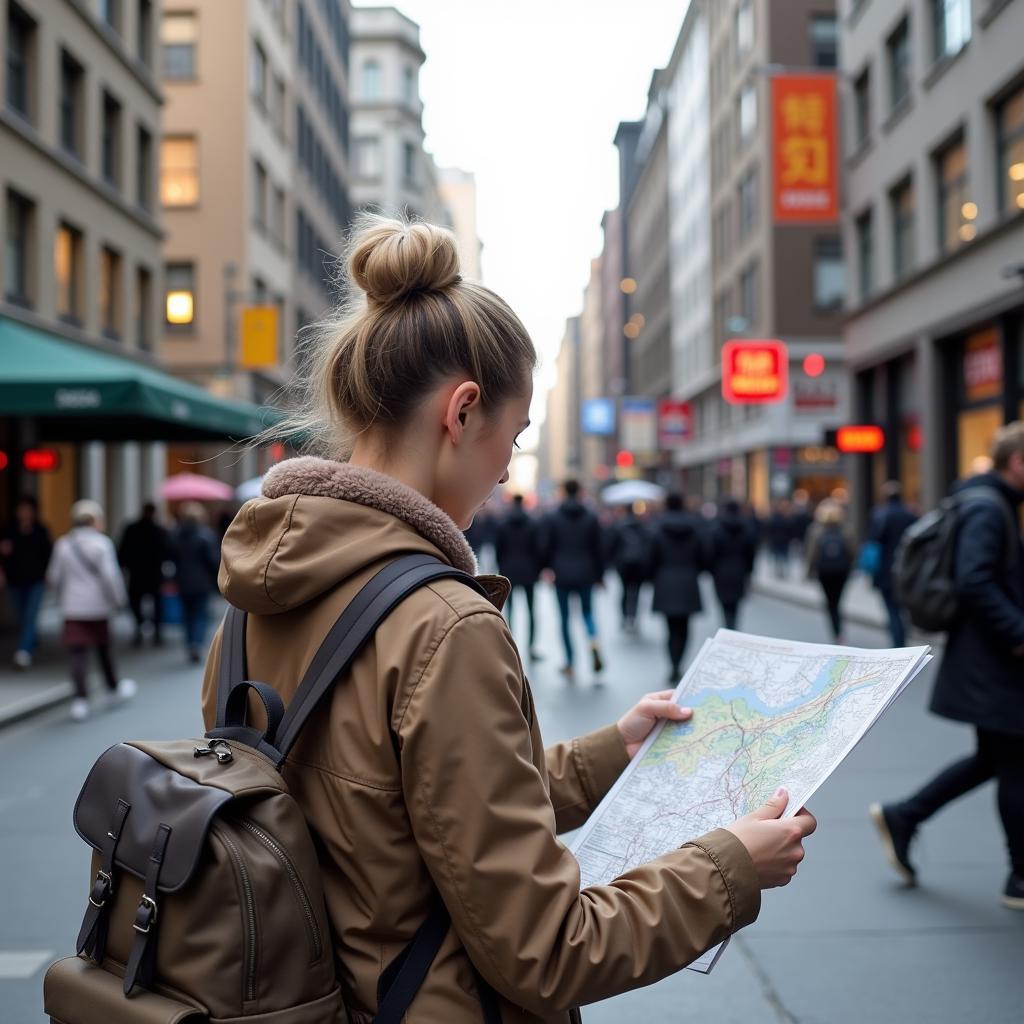 Alana exploring a new city