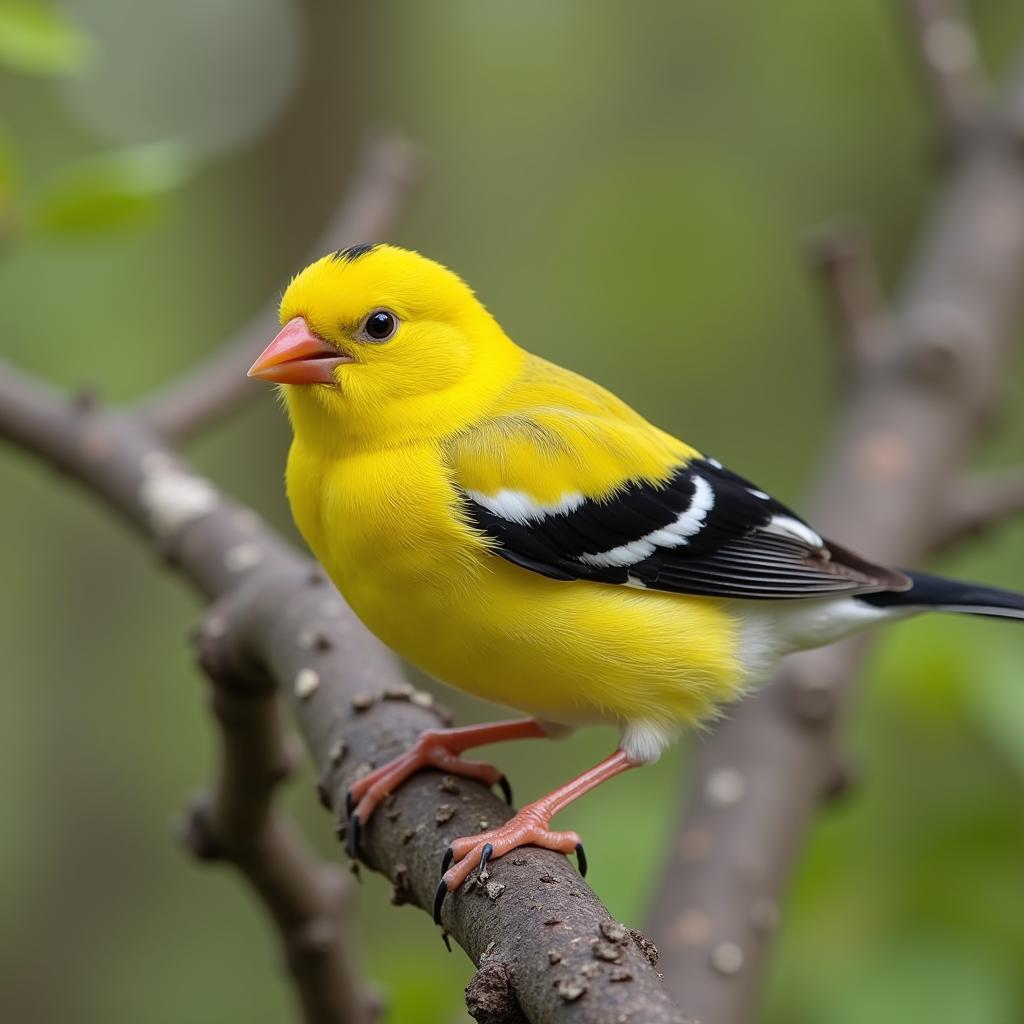 American Goldfinch Perched on a Branch