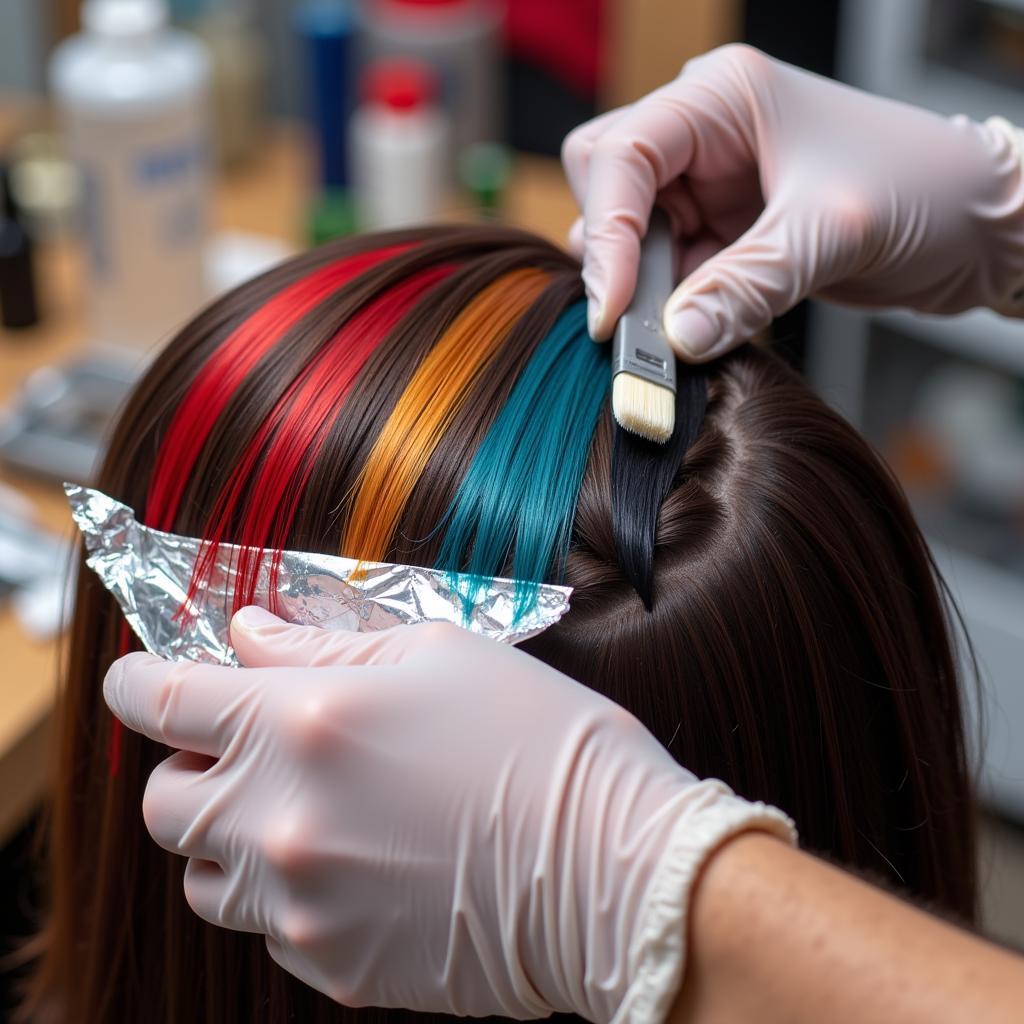 Applying Hair Dye in Sections