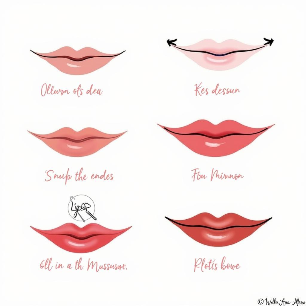 Applying lip liner steps