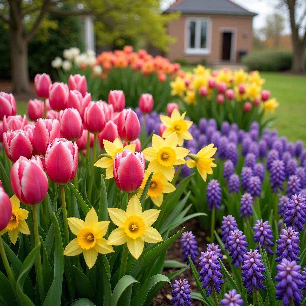 April Flowers in a Garden