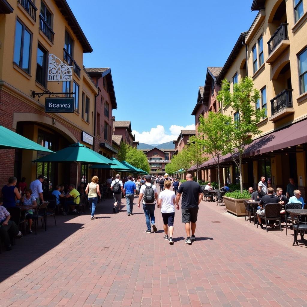 People enjoying the pedestrian-friendly Beaver Creek Village