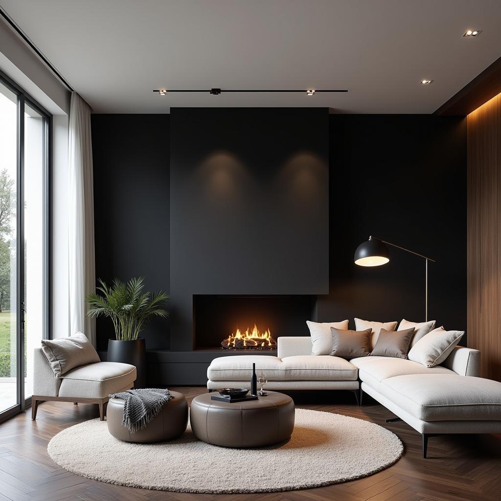 Black Accent Wall Living Room