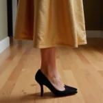 Black Pumps Gold Dress