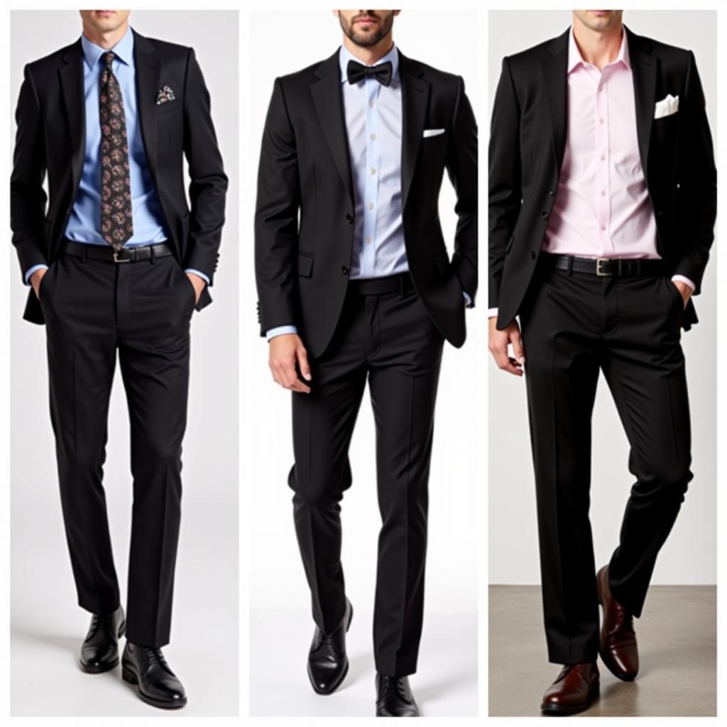 Black Suit Colored Shirt Wedding Attire