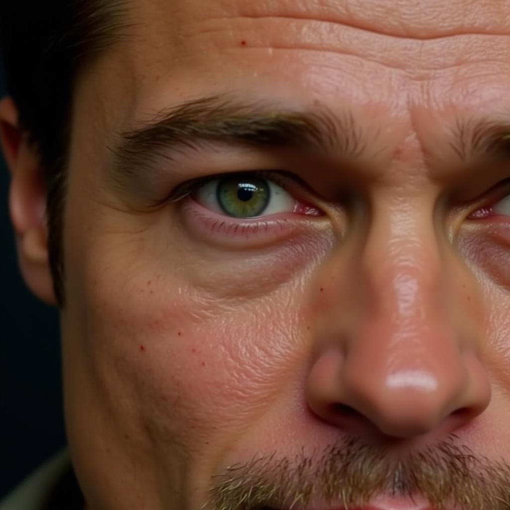 Brad Pitt eyes close up