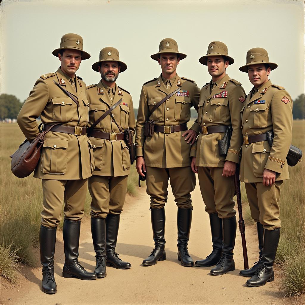 British Soldiers in Khaki Uniforms