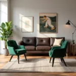 Contrasting Browns and Greens in Interior Design