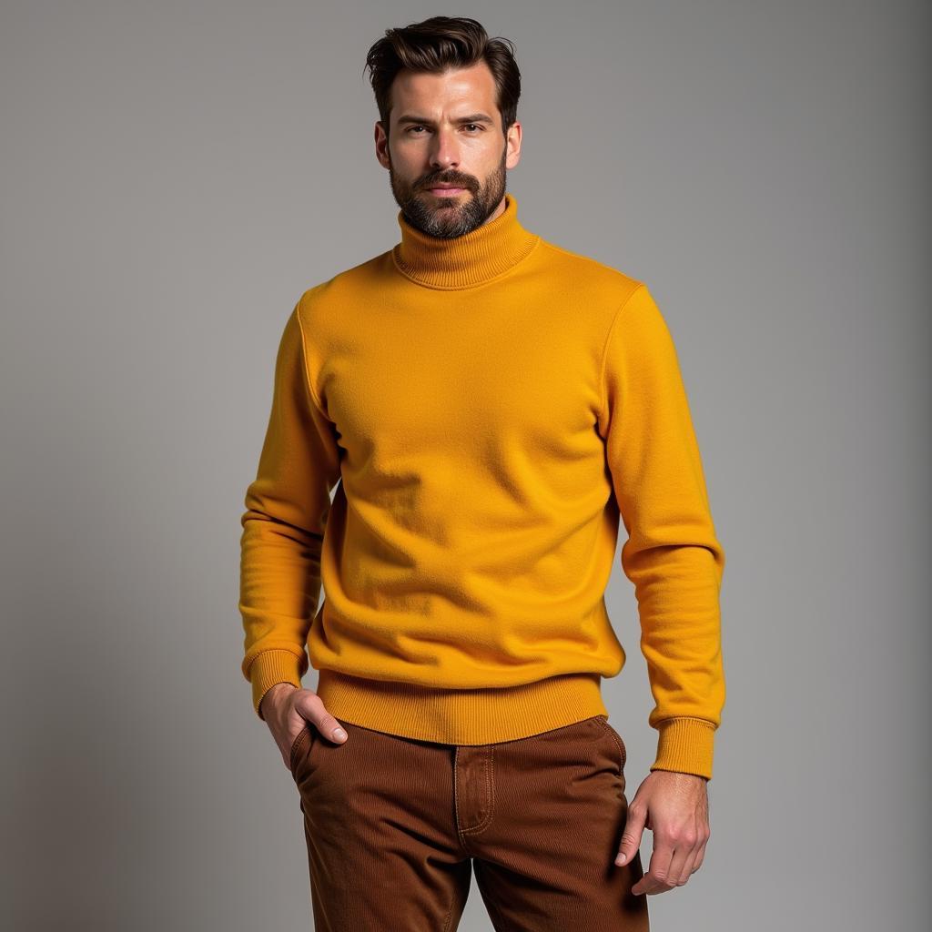 Outfit with brown pants and yellow top