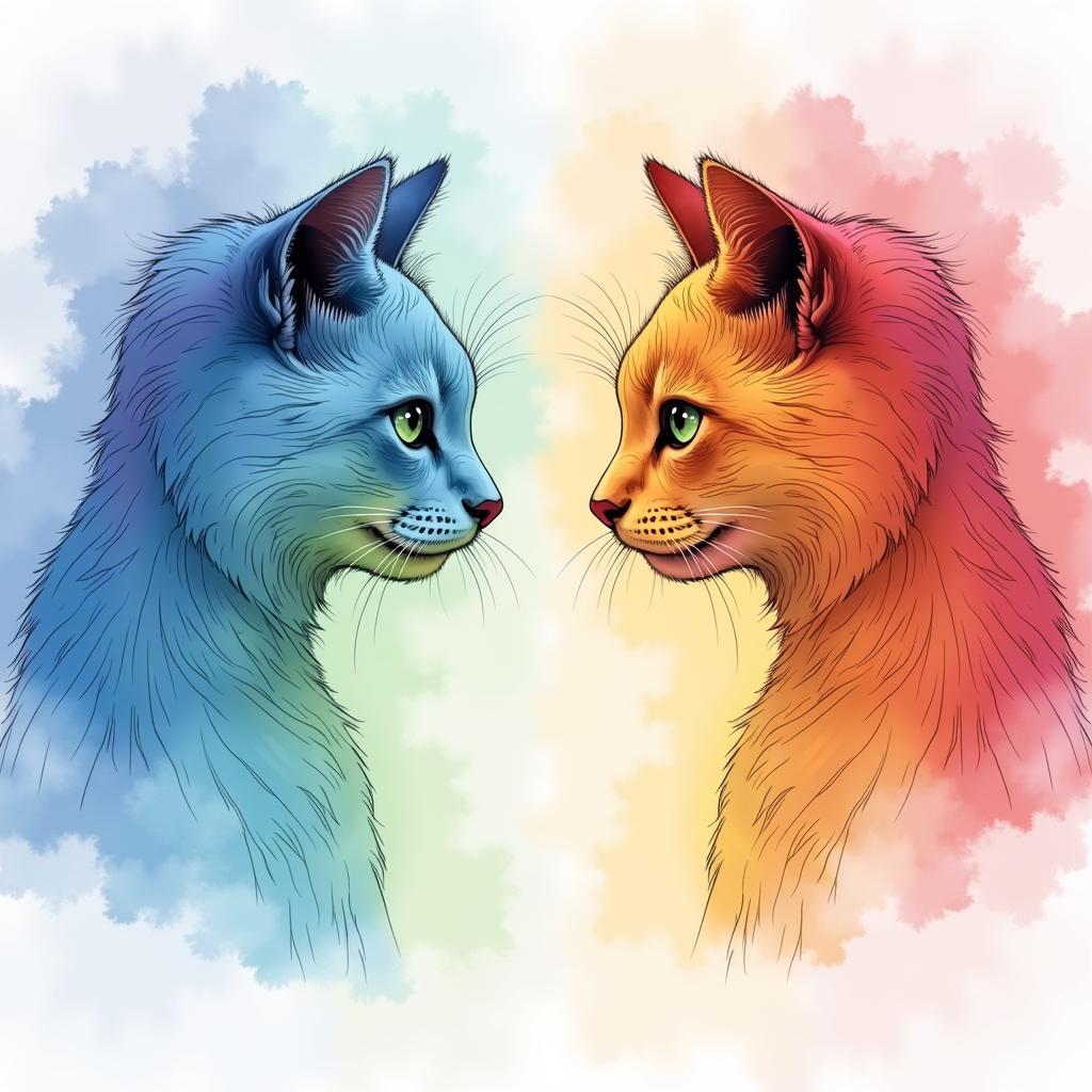 Cat Color Spectrum Compared to Human Vision