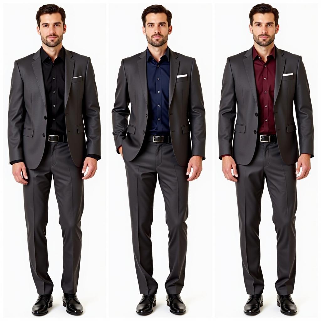 Charcoal Suit with Bold Colored Shirts