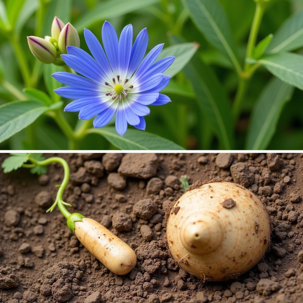 Chicory Flower and Root