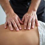 Close-up of a chiropractic adjustment