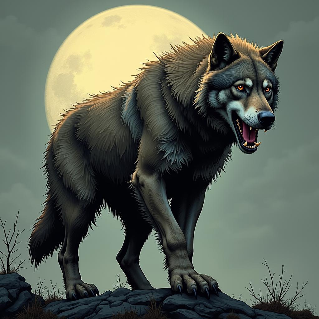 Classic Werewolf in Grey and Brown