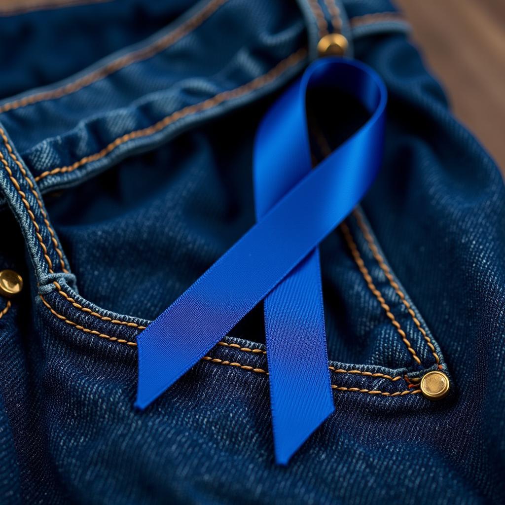 Dark Blue Colon Cancer Ribbon