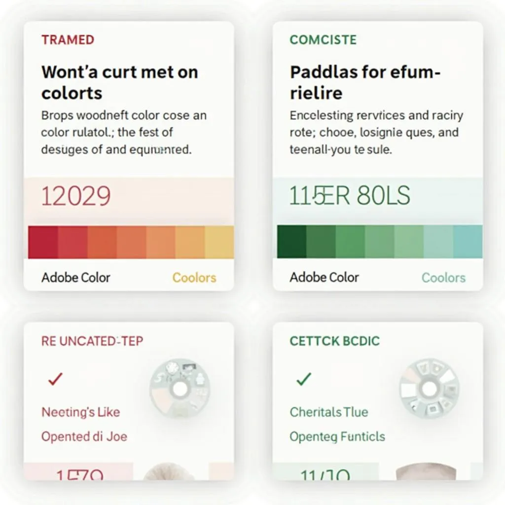 Color Palette Inspiration:  A range of curated color palettes from various online resources.